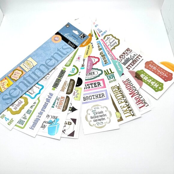 K and Company Sentiments To Go Sticker Acetate Transfer Sheet Sets Retired - Picture 3 of 11